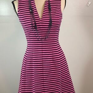 Lilly Pulitzer Brielle Pink Stripe Sleeveless Fit Flare Dress Size xxs